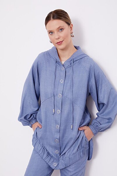 Levidor Set sport cu detaliu cu nasturi albastru