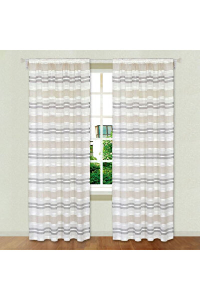 OEM Decorative Curtain with Tape, Allows Light to Pass, 140 x 260 cm, Gray/Beige