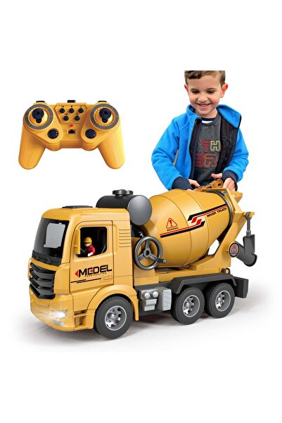 KidProtect Betoniera Super Realista /Telecomanda Copii ConcretePro RC, 1:16, Sunete, Lumini, Galben