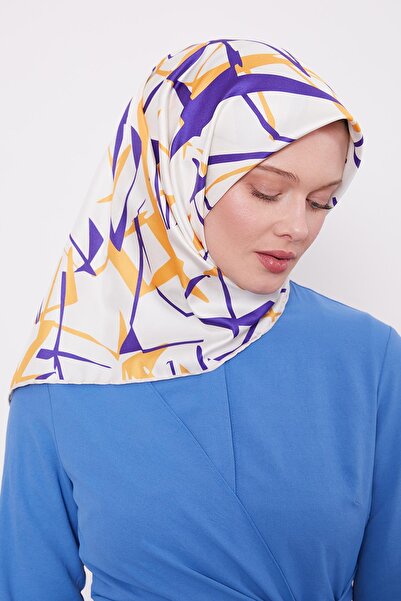 Levidor Κίτρινο κασκόλ με μοτίβο τσακισμένο σχέδιο