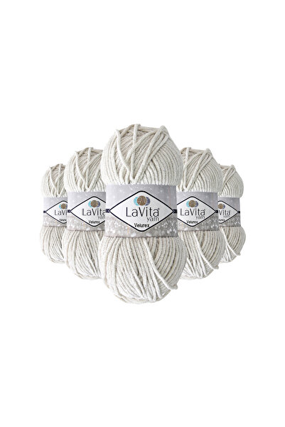LaVita Yarn Fir de tricotat manual Velurex cu Lurex 90% Poliester 10% Lurex 5...