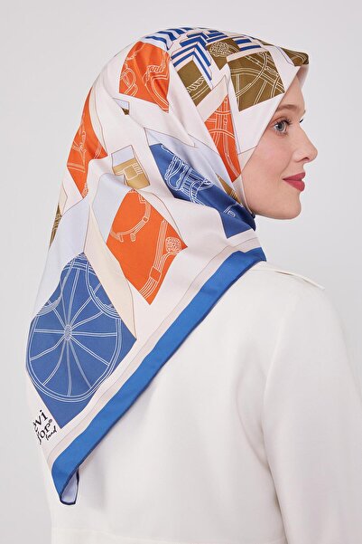 Levidor Mavi Küp Desen Twill Eşarp