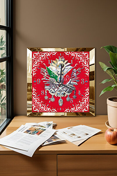 Zevahir Mobilya Dekorasyon Ceas de perete decorativ din MDF cu tematică Tugra...