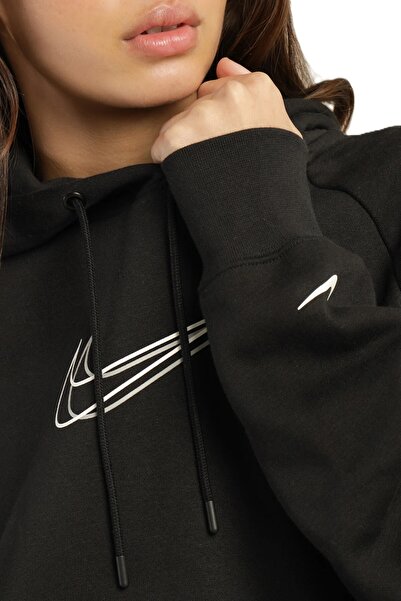 Nike Sportswear Oversized Dance Womens Hoodie Kadın Oversize Kapüşonlu Sweatshirt Siyah