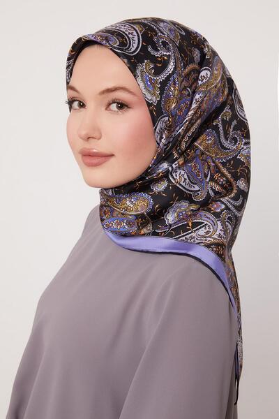 Levidor وشاح حريري مختلط من قماش التويل الرجعي باللون الأرجواني