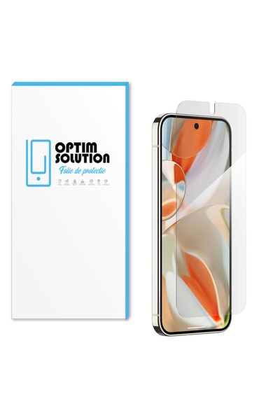 Optim Solution Folie Sticla Securizata 2.5D pentru Google Pixel 9a, Rezistenta 9H, Anti-Fingerprint, Clear