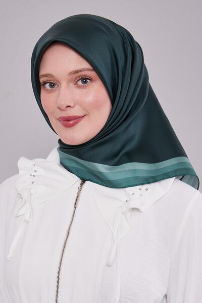 Levidor Emerald Edge Border Twill Silk Scarf