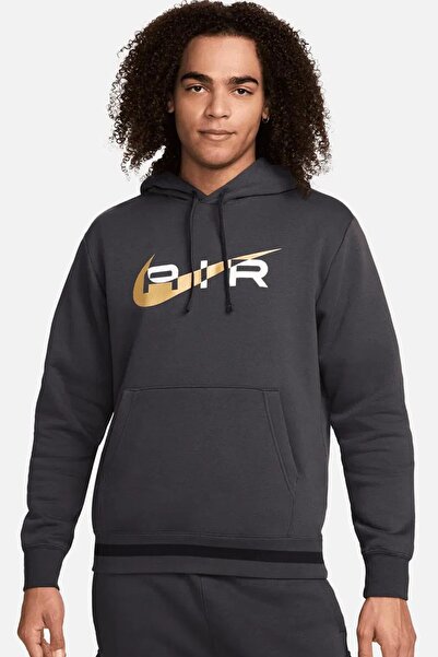 Nike Αθλητικά ρούχα Air Fleece Hoodie Ανδρική μπλούζα με κουκούλα ανθρακί
