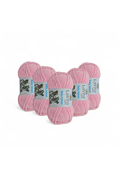 LaVita Yarn Fir de tricotat manual din catifea pentru bebelusi, 100% polieste...