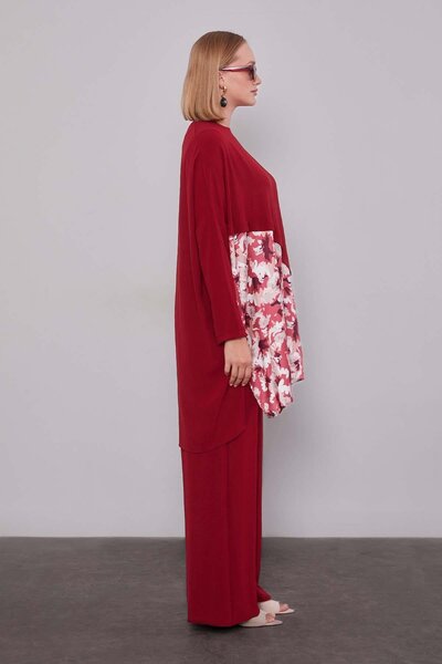 Levidor Burgundy Patterned Tunic Set