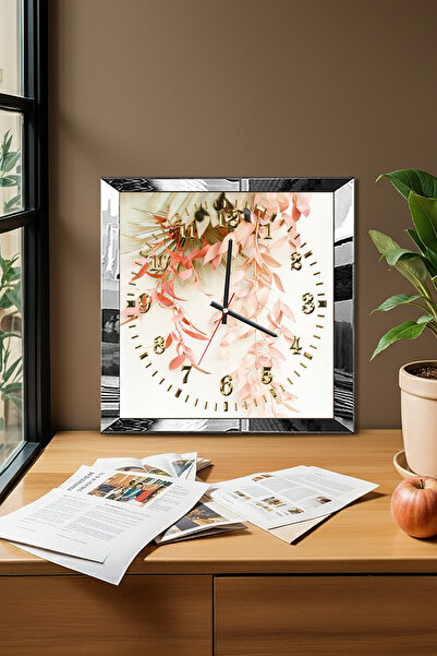 Zevahir Mobilya Dekorasyon Silver Framed Pink Dreams Themed Decorative Mdf Wall Clock