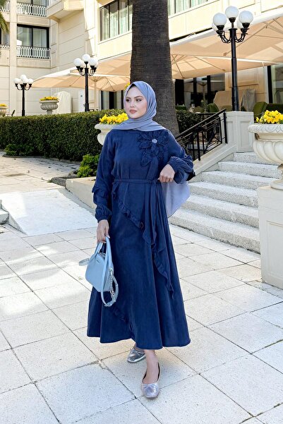 Levidor Φόρεμα Cupra με λεπτομέρεια λουλουδιών σε μπλε ναυτικό χρώμα