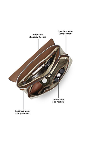 Lavie Luxe Women's Mono Marsh25 Satchel bag (Offwhite)