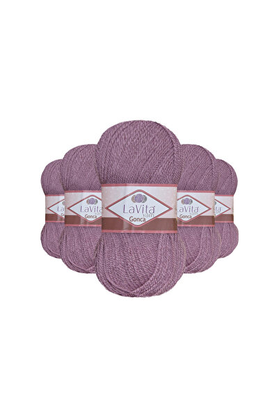 LaVita Yarn Fir pentru tricotat manual Gonca 100% acrilic 500gr 5 BUC (4134 GÜL)