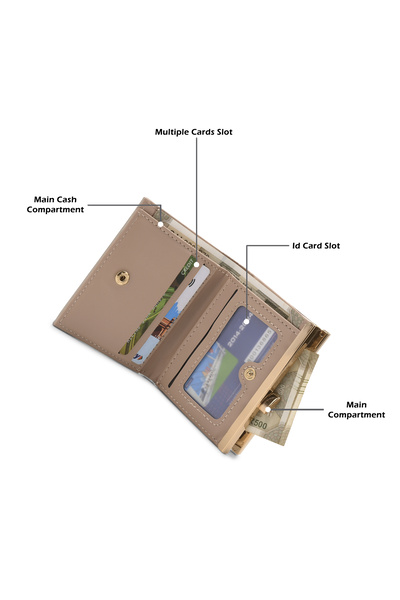 Lavie Luxe Women's Frame25 Small Bifold Wallet (Tan)