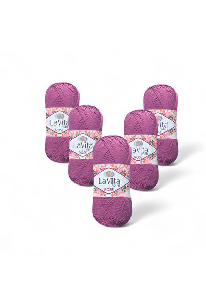 LaVita Yarn Fir pentru tricotat manual Rose 100% acrilic 500gr 5 BUC (5128 VI...