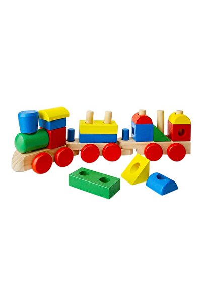 Melissa & Doug Stacking Train – Wooden Toddler Toy with 15 Colorful Blocks | ...