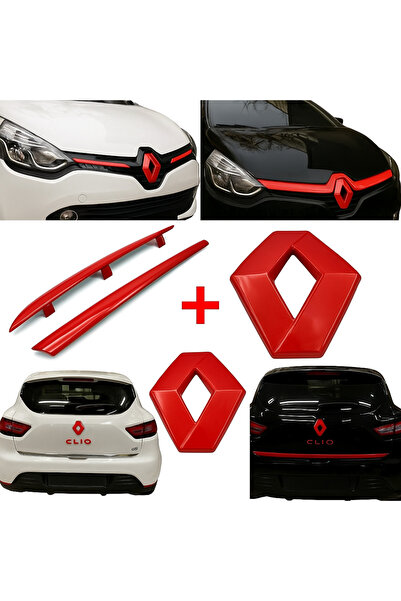 ZETOTO Renault Clio 4 Panjur Arma Bagaj Arma Panjur Çıtası Seti Kırmızı Renk