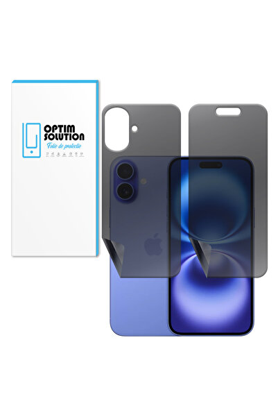 Optim Solution Folie Hidrogel Privacy Fata-Spate pentru Apple iPhone 16, Anti...