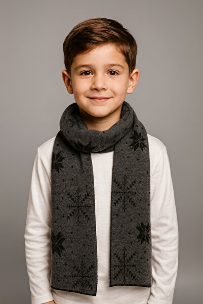 Sebir Moda Tricotaj cu tematică de Anul Nou Batic pentru copii (5-10 ani, 30x140cm)