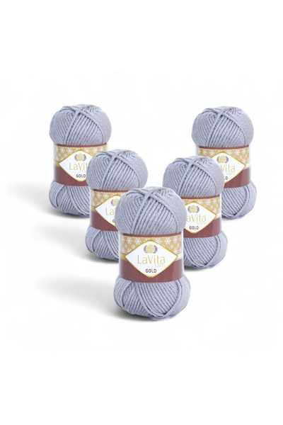 LaVita Yarn Fir de tricotat manual auriu 100% acrilic 500gr 5 BUCĂȚI (2771 GRI)