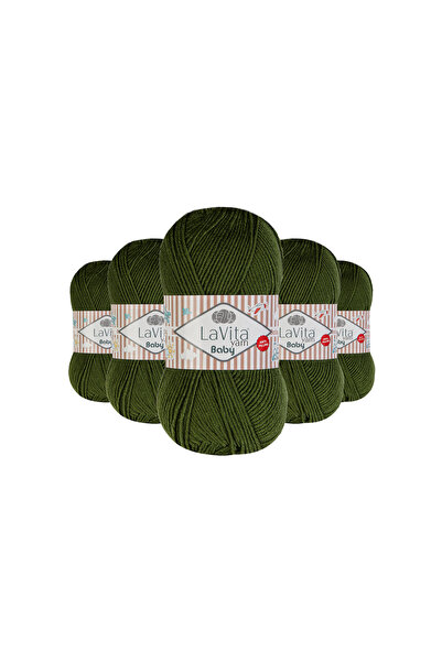 LaVita Yarn Плетене на бебешка прежда 100% акрил, против пилинг, 500 г, 5 бро...