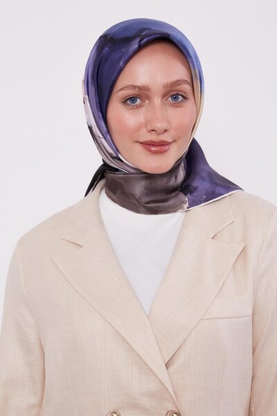 Levidor Navy Blue Twill Silk Scarf