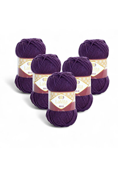LaVita Yarn Ață de tricotat manuală aurie 100% acrilic 500gr 5 BUCĂȚI (43-036...