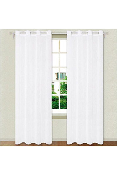 OEM Decorative Curtain with Rings and Voile, Size 140 x 250 cm, Ecru