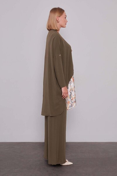 Levidor Khaki Patterned Tunic Set
