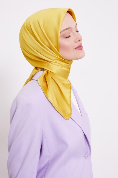 Levidor Yellow Solid Color Trend Twill Scarf