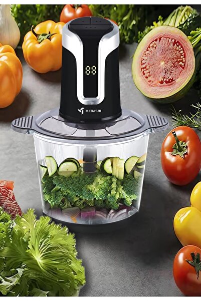 MEBASHI 3 L Chopper, 600W, 3 Speeds With Safety Switch, Stainless Steel Blades (ME-CH4002) Black