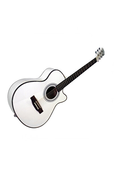 Depox Chitară clasică din lemn și set de corzi, albe, 95 cm