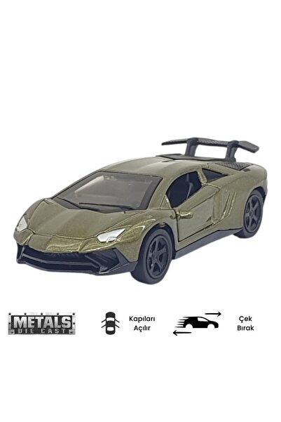 Vardem Pull and Drop Metal Small Cars 8 cm - 6411A - Khaki