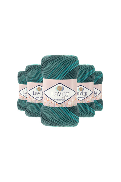 LaVita Yarn Ață de tricotat manuală din bumbac batik 60% bumbac 40% acrilic 5...