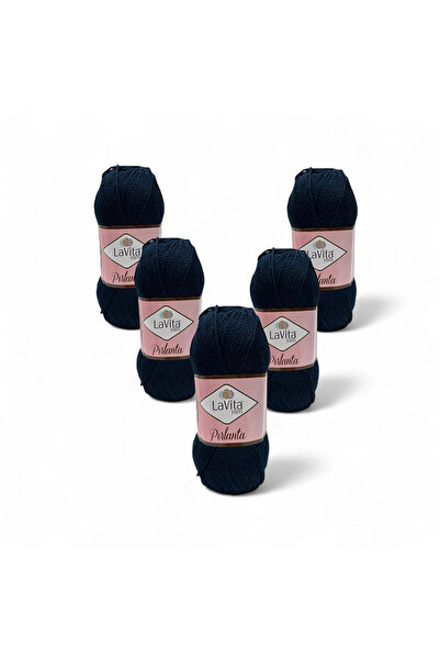 LaVita Yarn خيط حياكة يدوي من الألماس 100% أكريليك 500 جرام 5 قطع (9779 أزرق ...