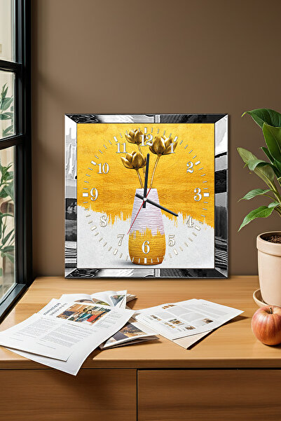 Zevahir Mobilya Dekorasyon Ceas de perete decorativ din MDF cu tematică vază ...