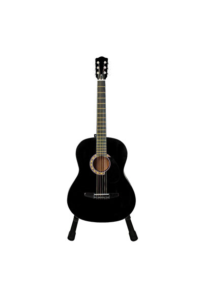 Depox Classical guitar, 95 cm, wood, stand included, black