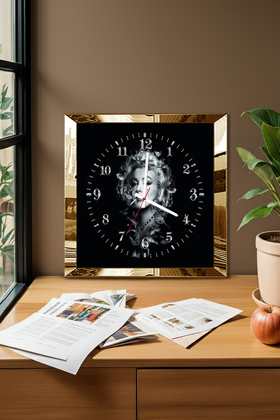 Zevahir Mobilya Dekorasyon Διακοσμητικό ρολόι τοίχου MDF με θέμα την Μαρίλιν ...