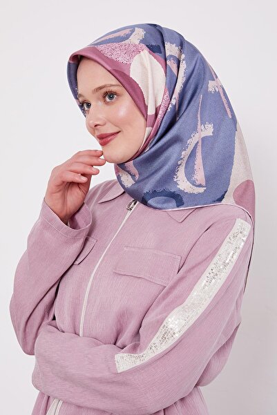 Levidor Lilac Round Pattern Twill Silk Scarf