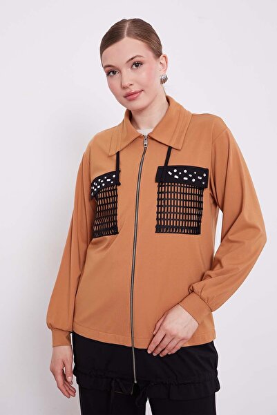 Levidor Camel Double Suit with Mesh Pocket Detail