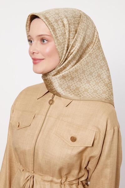 Levidor وشاح حريري منسوج بنمط حلزوني مخطط باللون الذهبي