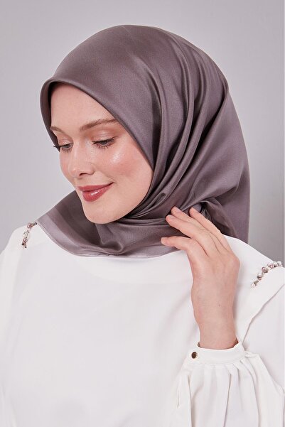 Levidor Twill Silk Scarf with Mink Edge Border