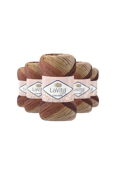 LaVita Yarn Fir de tricotat manual din bumbac batik 60% bumbac 40% acrilic 50...