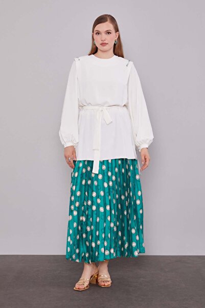 Levidor Σετ φούστας με πλισέ σχέδιο σε σμαραγδί πράσινο