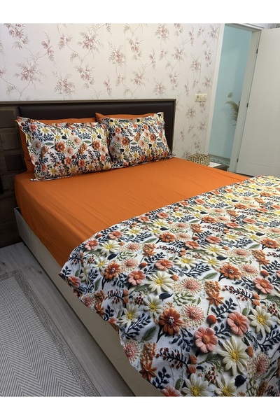 Doğa طقم أغطية سرير خماسي الأبعاد 100% قطن