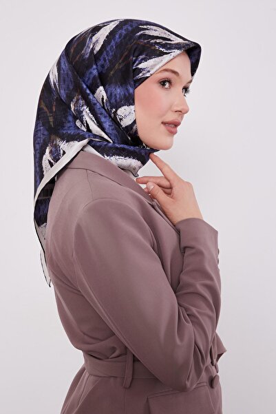 Levidor Navy Blue Reflection Twill Silk Scarf