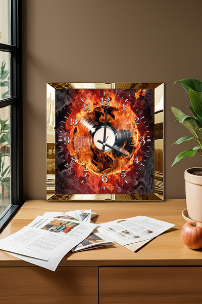 Zevahir Mobilya Dekorasyon Ceas de perete decorativ din MDF cu tematică a pis...