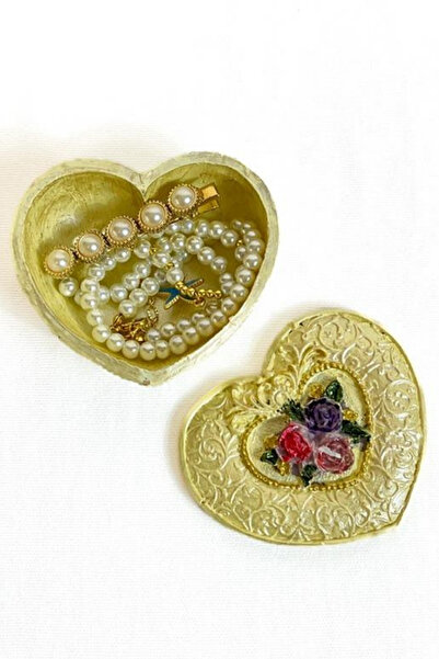 Uretti - Hülya 6683 2561 Handmade Heart Decorative Mini Box with Lid / Yellow