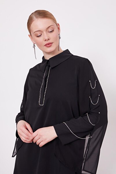 Levidor Siyah Kolları Zincir Pencere Detaylı İkili Takım